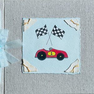 Hugs and Kisses Baby Boy Race Car Themed  Baby Memory Book